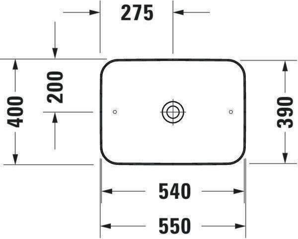 Produktbild Duravit Aufsatzbecken CAPE COD o ÜL o HLB 550x400mm weiss seidenmatt (400 mm, 550 mm)