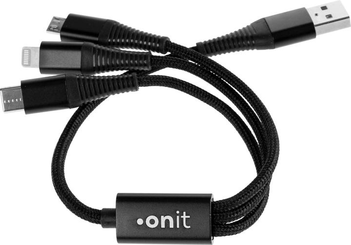 Produktbild Onit USB A – USB C/Lightning/Micro USB B (0.20 m, USB 2.0)
