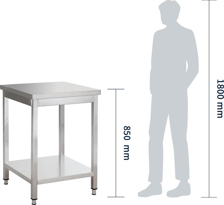 Actual product image Gastro Hero Stainless steel work table Basic with base (70 cm, 70 cm)