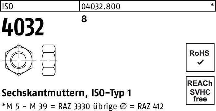 Actual product image Bufab Hexagon nut ISO 4032 M 64 8 (M64)