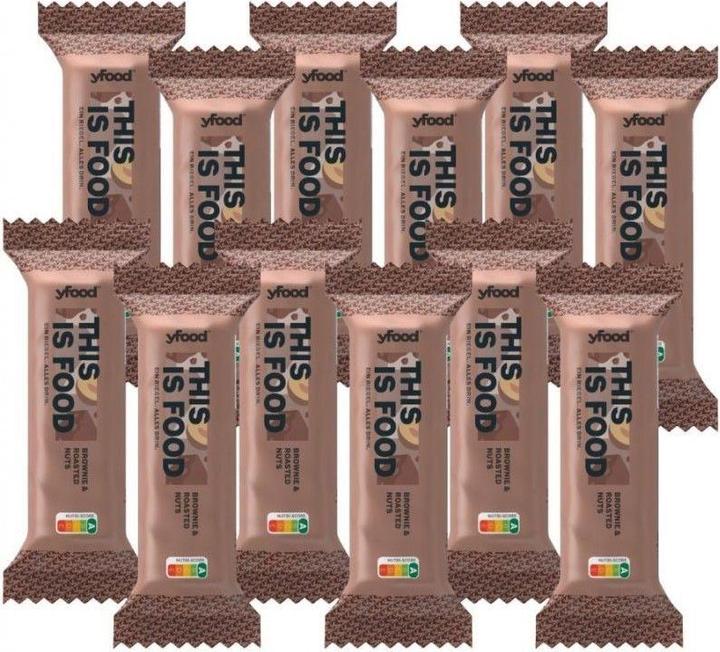Produktbild YFood Brownie & Roasted Nuts (Brownie, Nuss, 12 Stk., 720 g)