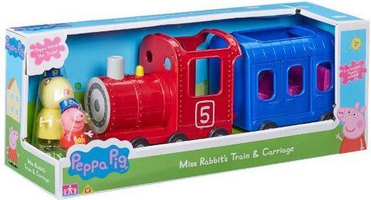 Peppa Pig train su with a wagon and figures