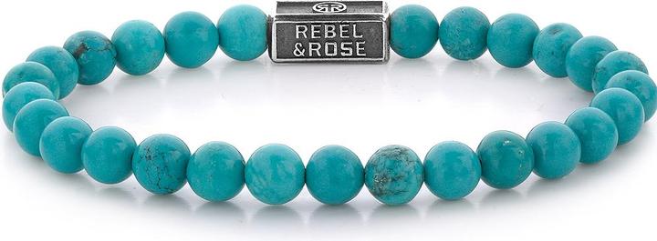 Immagine prodotto Rebel & Rose Bracciale Turchese Delight 925 RR-6S001-S-L Uomo (19 cm, Acero inoxidable, Turquesa)