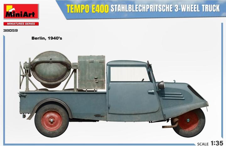 Produktbild 1:35 Tempo E400 Stahlblechpritsche 3-Rad