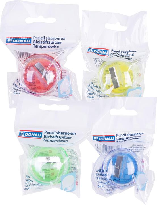 Produktbild Donau Bleistiftspitzer, kunststoff, 1 loch, grosse dose, farbig sortiert