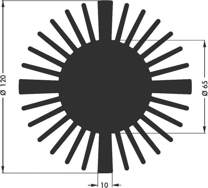 Produktbild Fischer Elektronik 10021863 SK 599 20 SA LED-Kühlkörper 2.1 K/W (Ø x H) 120 mm x