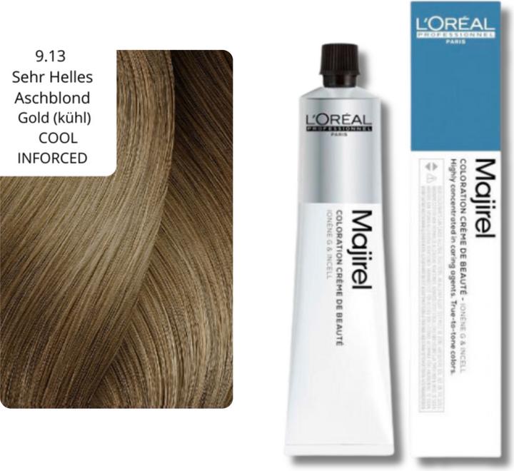 Actual product image L'Oréal Professionnel Majirel (9.13 Very light ash blonde gold (cool) COOL INFORCED)