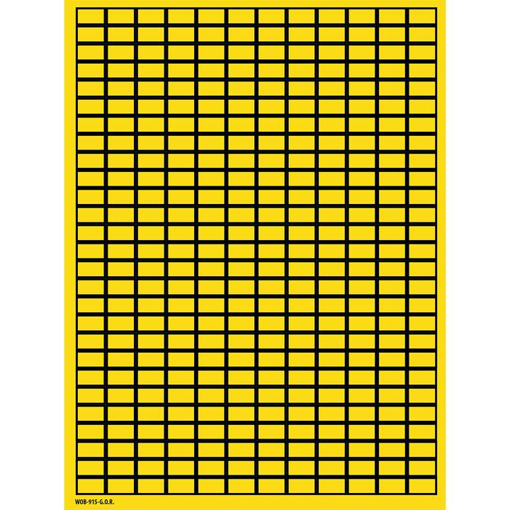 Image du produit Brady B-500, WOB-915-G.O.R., Étiquettes repositionnables, vinyle, jaune, 9 x 15 mm, repositionnables (25 B
