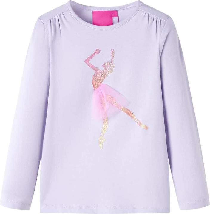 VidaXL Kinder-Langarmshirt Helllila 104,Material: 95 % Baumwolle. 5 (104)