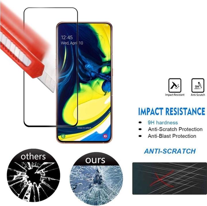 Actual product image Screenguard Samsung Galaxy A80 Full Screen Protective Glass Film 2.5D 9H (1 Piece, Samsung Galaxy A80)