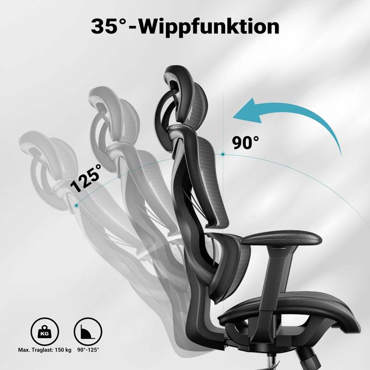 Image du produit Wiltec Chaise de bureau ergonomique