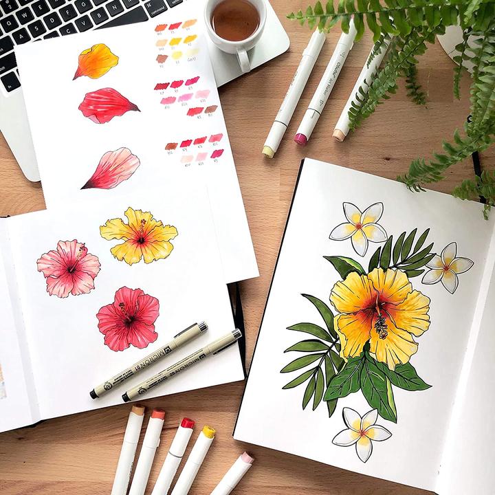 Actual product image Ohuhu Art sketchbook (21 x 21 cm, Plain, Hardcover)