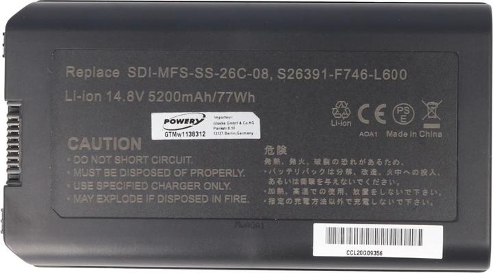 Immagine prodotto AccuCell Batteria Fujitsu-Siemens SDI-MFS-SS-26C-08, SDI-MFS-SS-26C-08 (8 Celle, 5200 mAh)