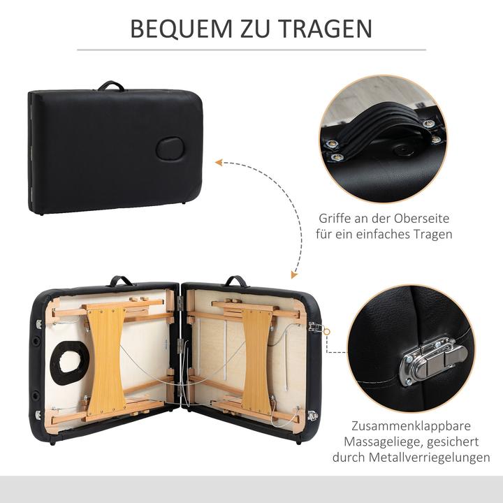 Produktbild Homcom Massagetisch mit Kopfstütze und Tragegriffen