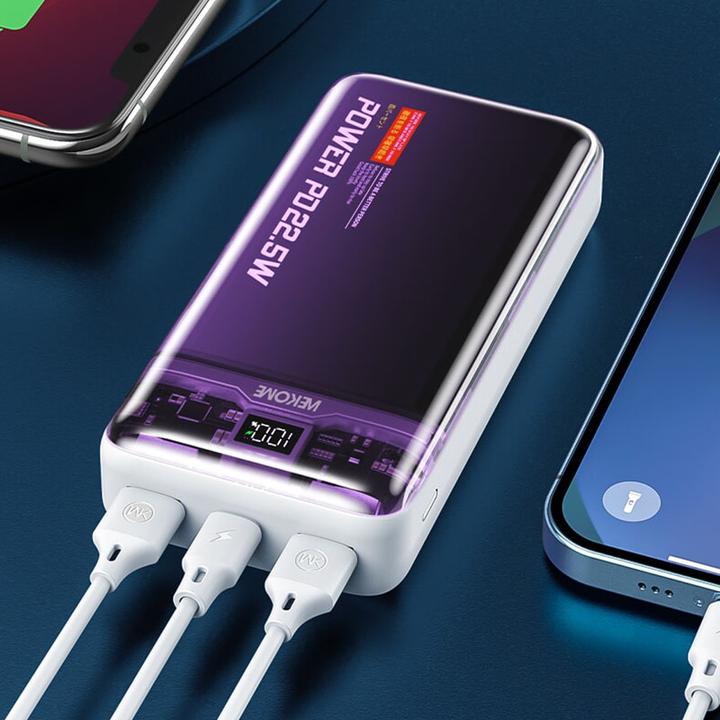 Produktbild Wekome WP-351 Vanguard-Serie – Powerbank 20000 mAh PD 20 W + QC 22,5 W (Lila / Transparent) (20000 mAh)