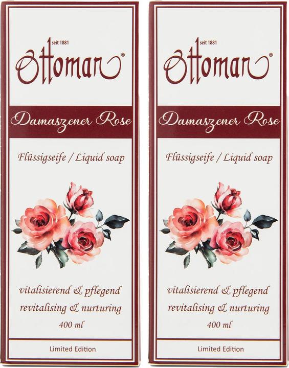 Actual product image Ottoman Set of 2 Rose liquid soap, 400ml, gentle cleansing for your hands (Liquid soap, 400 ml)