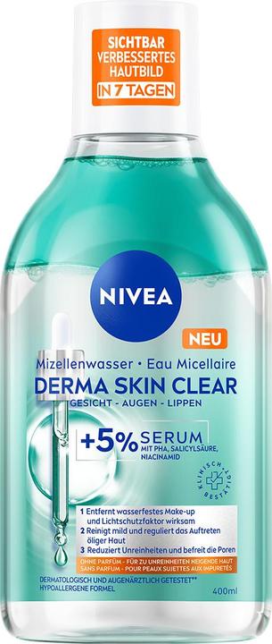 NIVEA Derma Skin Clear Mizellenwasser (Mizellenwasser, 400 ml)