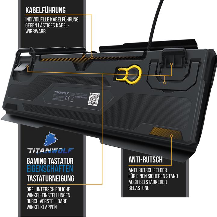 Actual product image Titanwolf Mechanical Keyboard, Mouse & Mouse Pad Gaming Bundle (DE, Cable)