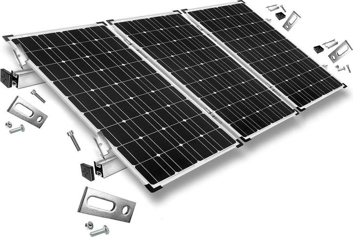 Immagine prodotto Offgridtec Kit di montaggio con viti di sospensione per il montaggio di 3 pannelli solari su tetto inclinato