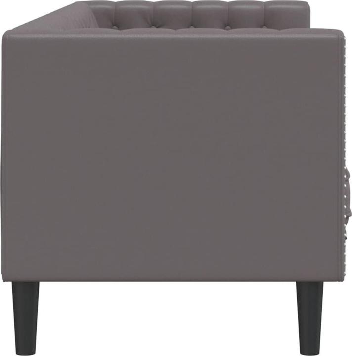 Produktbild VidaXL Chesterfield Sofa 3-Sitzer Couch Sessel Polstersofa Grau Kunstleder (Chesterfield)