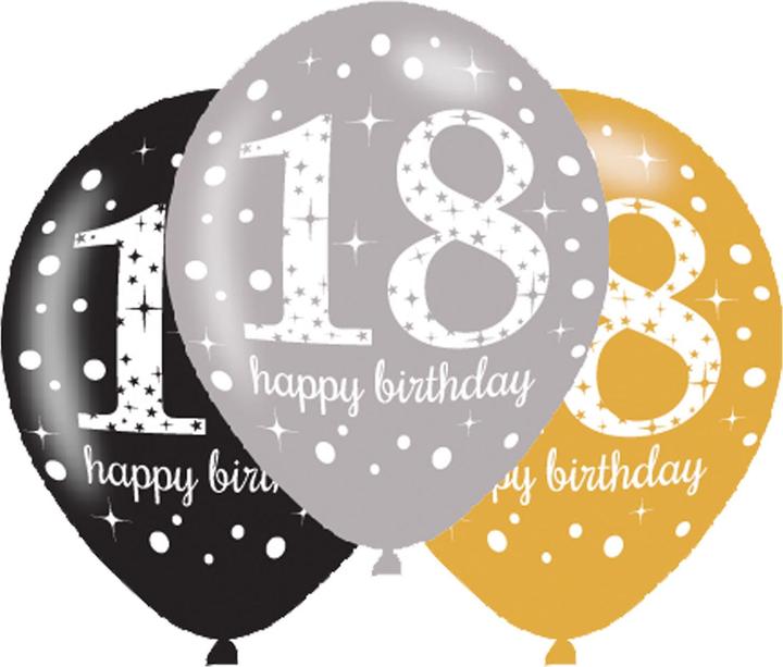 Produktbild Amscan Ballons 18 Jahre "Alles Gute zum Geburtstag"