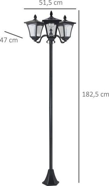 Actual product image Swisshandel24 Solar garden lantern with 3 flames lantern solar lantern path light with LED 120 lumen IP44 201 (120 lm, IP44)