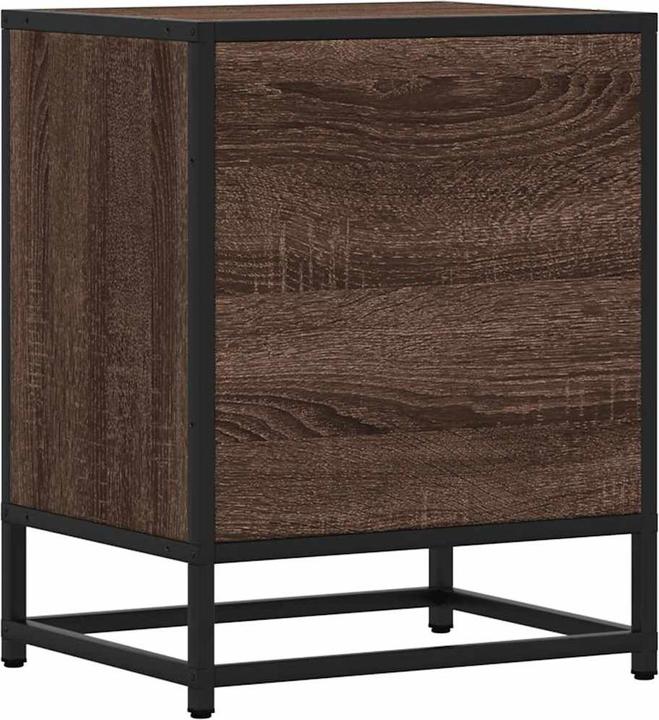 Actual product image VidaXL Bedside table brown oak look 40x31x50 cm wood-based material metal (40 x 31 x 50 cm)