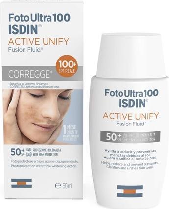 Immagine prodotto Isdin Fotoultra Active Unify Fusion Fluid SPF100 Viso 50ml (Crema solare viso, 50 ml)