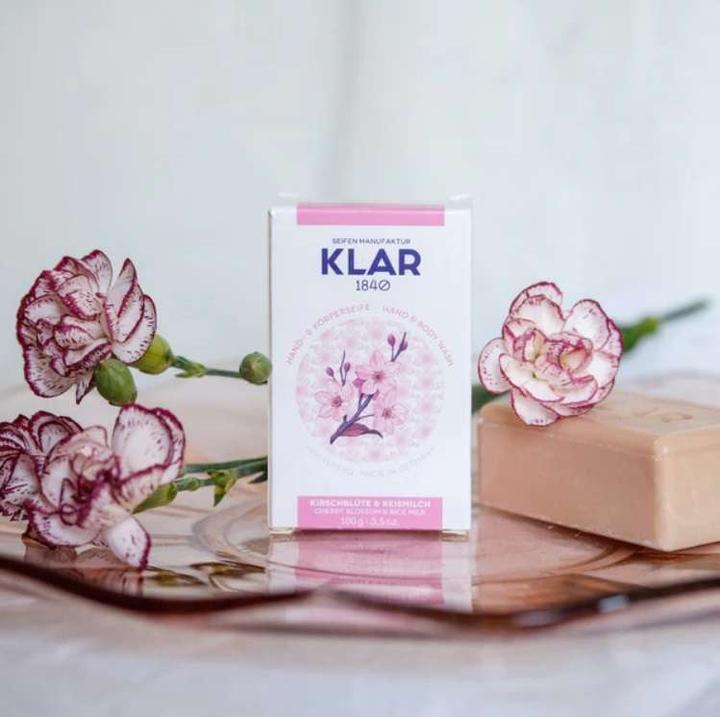 Actual product image Klar Cherry Blossom & Rice Milk Soap 100 g (Hard soap)