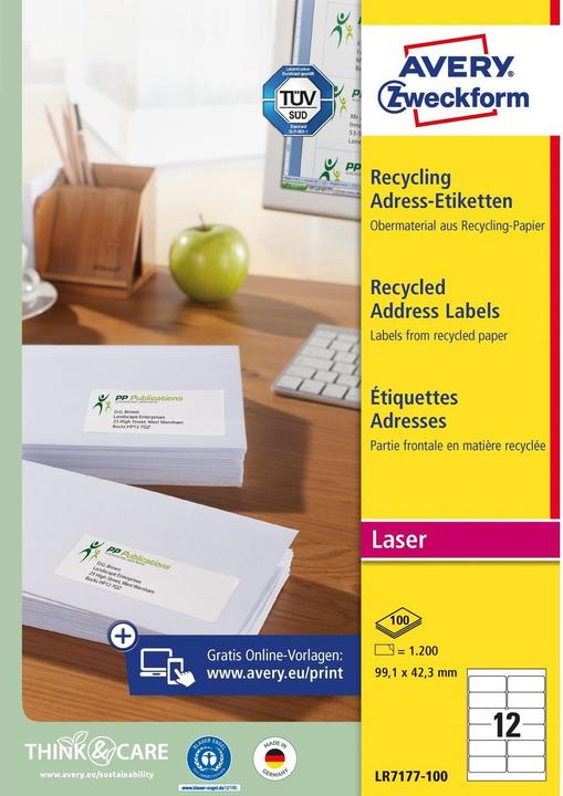 Actual product image Avery Recycling address labels