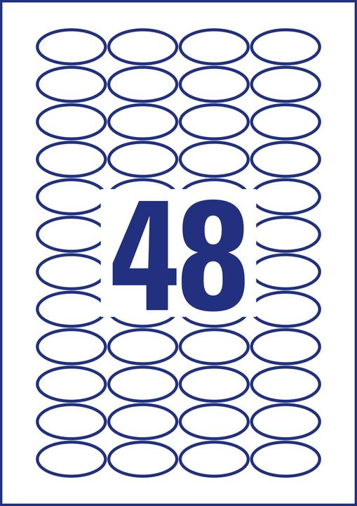 Produktbild Avery Zweckform Kennzeichnungs-Etiketten, oval, 40 x 20 mm weiss, dauerhaft haftend, Papier unbeschichtet