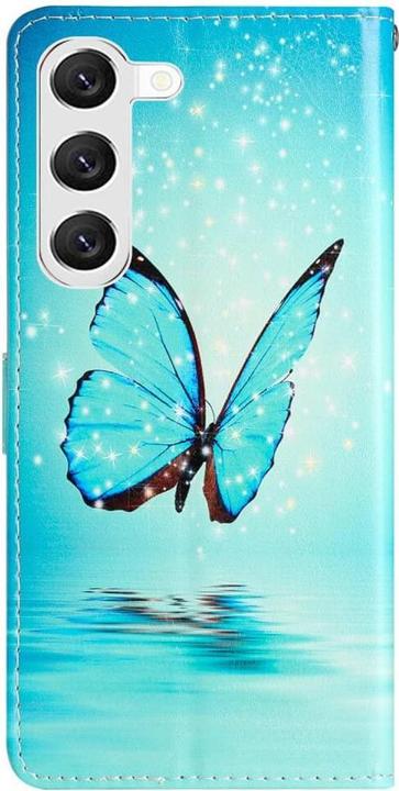 Produktbild Cover-Discount Leder Etui Hülle Schmetterling blau (Samsung Galaxy S24+)
