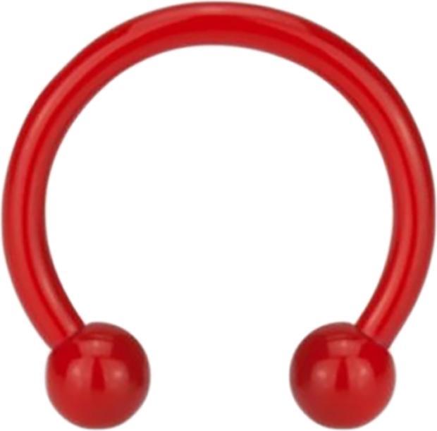 Produktbild Star Piercing Micro Circular Barbell Fire Red mit Kugel (ohne Messing, Chirurgenstahl 316L)