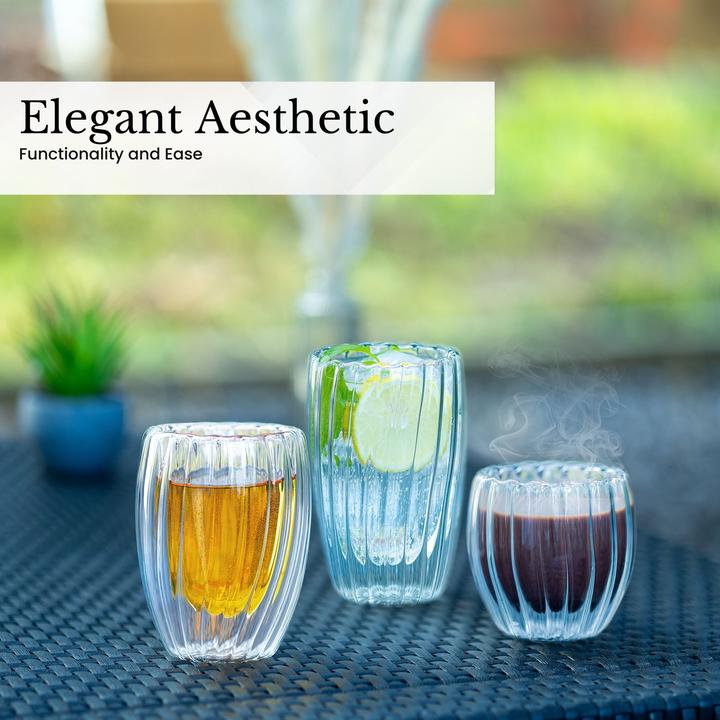 Produktbild Intirilife Doppelwandiges Thermo Glas Striped Style (0.35 l, 1 x)