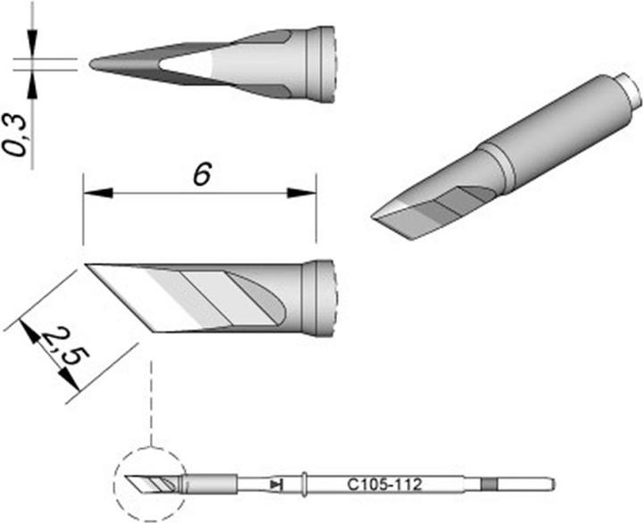 Produktbild JBC Tools C115112 Lötspitze Klingenform, gerade, gerade Spitzen-Grösse 0.3 mm In (Ersatzteil)