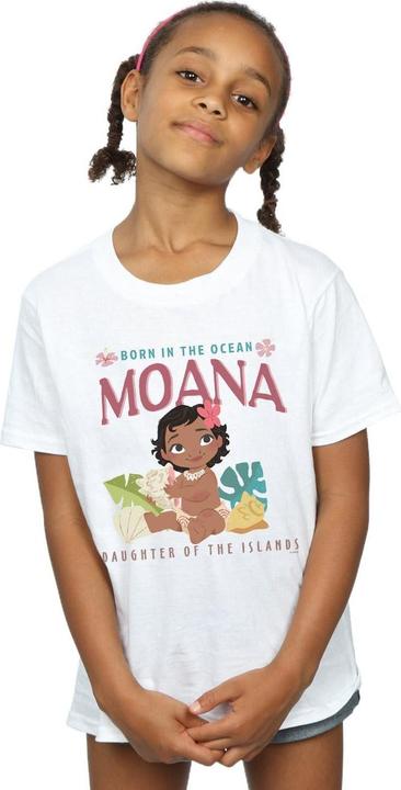 Actual product image Disney Girls Moana Born In The Ocean Cotton T-Shirt (152, 158)