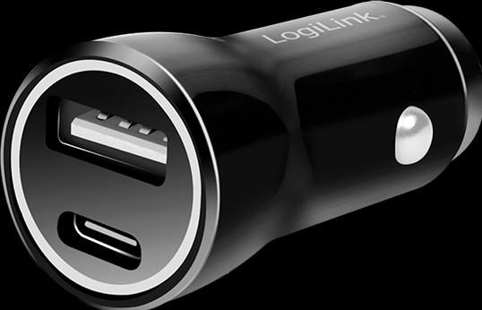 Produktbild LogiLink USB-Ladeadapter-Set, Auto & AC, USB-C/F + USB-A/F, 5 V/15 W, schwarz