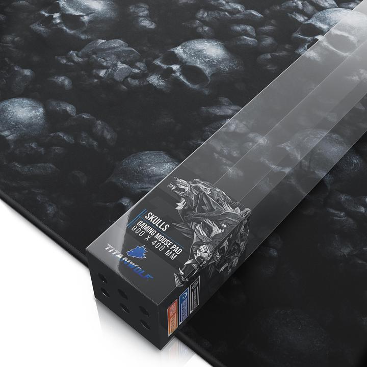 Produktbild Titanwolf Gaming Mauspad XXL, glattes Stoffgewebe, Speed Mausmatte 900 x 400mm grosse Fläche, Skulls (Wide)