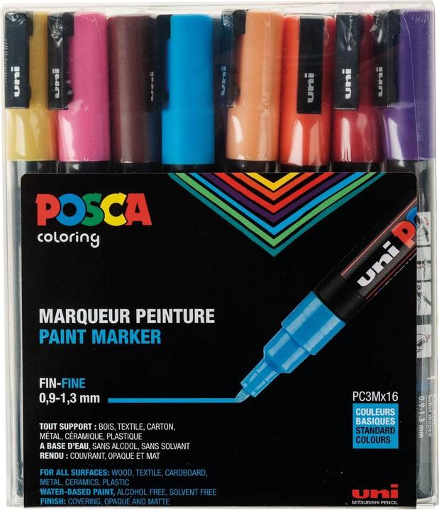 Produktbild Posca Filzstift PC-3M 16er Set (Multicolor, 1.30 mm, 16 x)