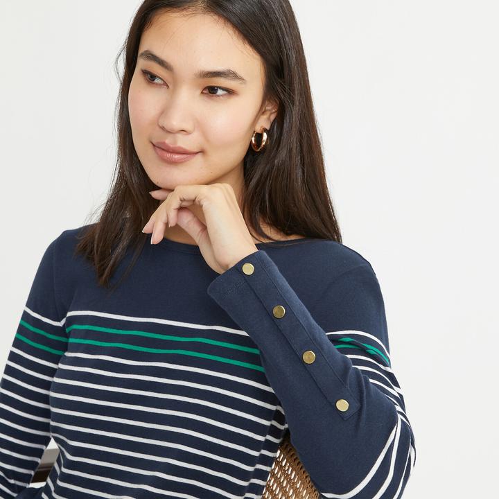 Produktbild Anne Weyburn Gestreiftes Rundhals-Shirt mit langen Ärmeln (40)