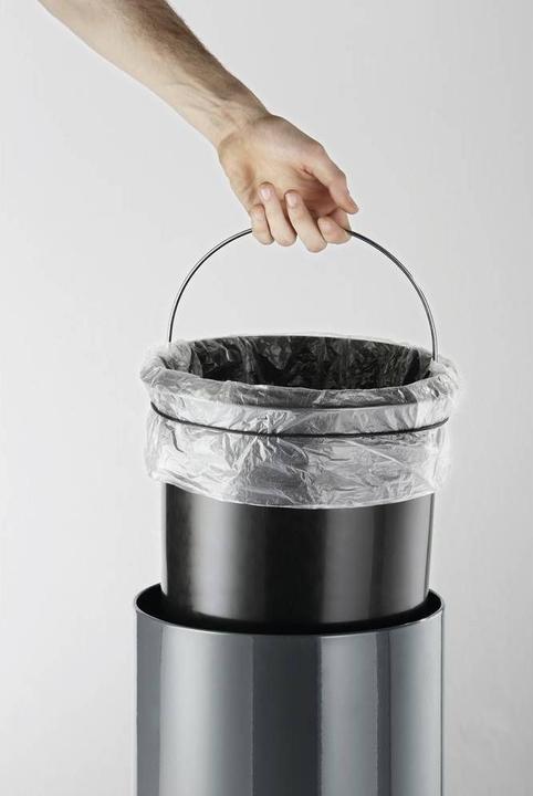 Actual product image Durable Pedal bin metal round, soft close (5 l)