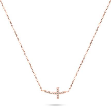 Produktbild Brilio Silver - Bronze necklace Cross with zircons NCL57R