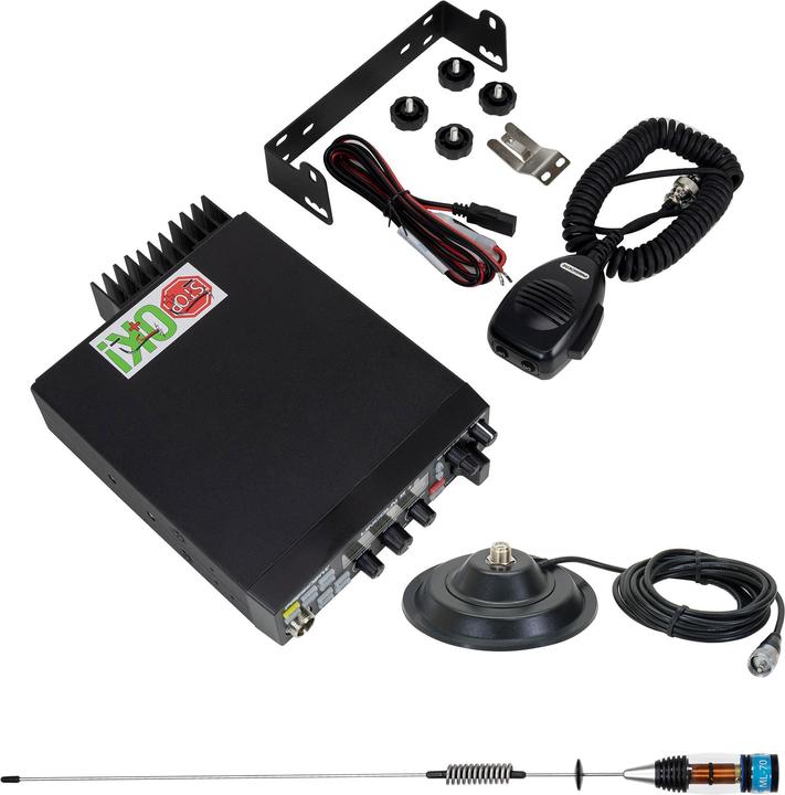 Actual product image PNI CB President LINCOLN II radio package + CB antenna ML70, length 70 cm, 26-30 MHz, 200 W (0.00 km)