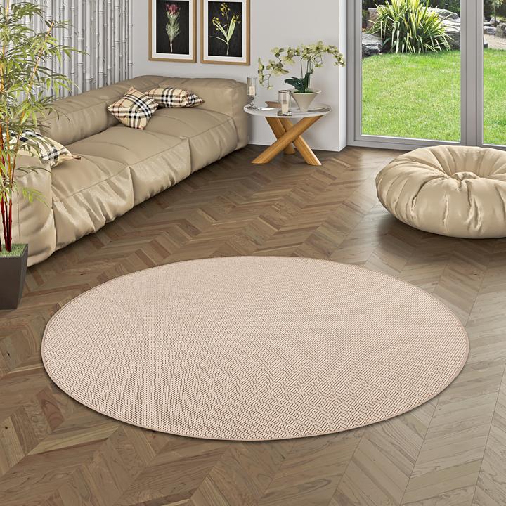 Produktbild Bentzon Natur Flachgewebe Teppich Rund in 6 Farben 4 Grössen (Ø 133 cm)