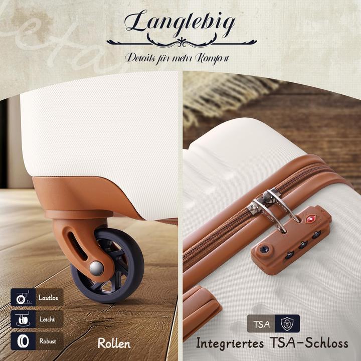 Actual product image Coolife 5-teiliges Reisekoffer-Set (Hand luggage (up to 50 litres), M (50 - 90l), L (90 - 115l))