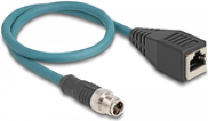 Immagine prodotto Delock Cavo adattatore M12 con codice X da spina 8 pin a presa RJ45 50 cm (S/FTP, CAT6a, 0.50 m)