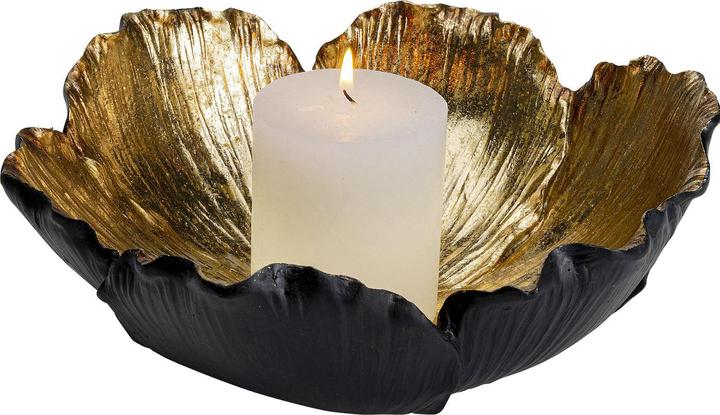 Produktbild Kare Design Deko Schale Flower Bloom Schwarz Gold Ø25
