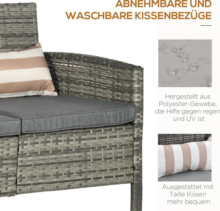 Actual product image Outsunny Rattan lounge sofa as 3-seater