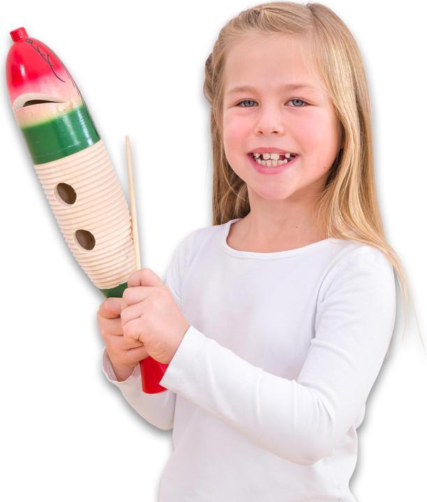 Image du produit Betzold Musik Guiro géant en bois, en forme de poisson (Guiro)