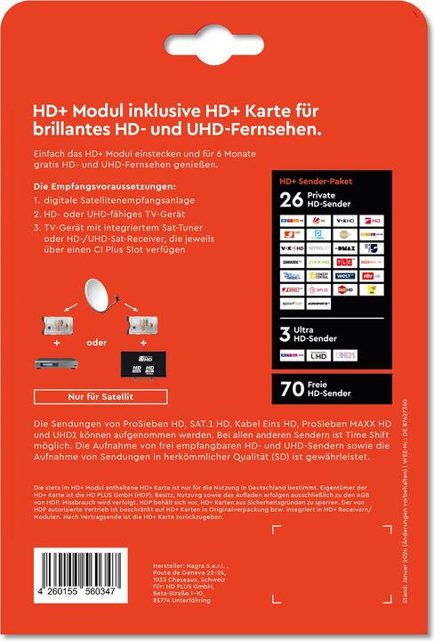 Produktbild HD+ HD+Modul m.6 Monatskarte (Nagravision, CI Modul)